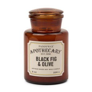 APG822EU Apothecary 226g Glass Jar Candle Paddywax - Black Fig and Olive